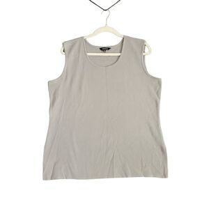 Misook Women's Gray Sleevless Classic Knit Tank Top XL